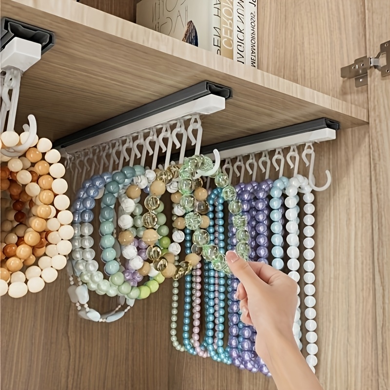 

1pc/2pcs Retractable Jewelry Storage Rack, 1 Storage Rack With 10 Hooks, For Necklace, Bracelet, Bracelet, Etc. Storage, Design For , Suitable For Changing Room, Bedroom, , Etc