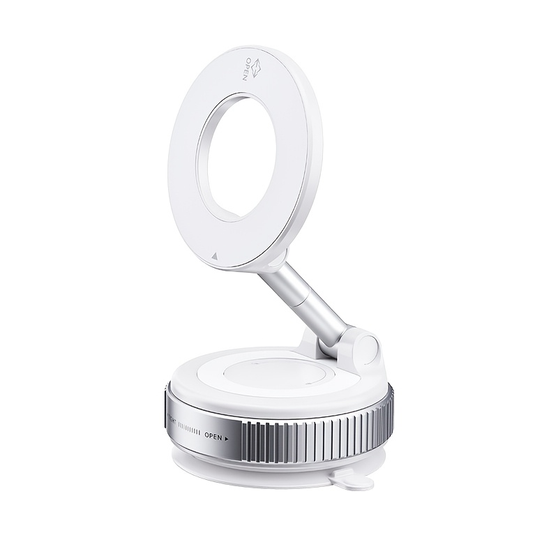TEMU 4pcs Set Magnetic Phone Stand With Vacuum Suction Cup - Includes 1 Bracket, 1 , 1 Cleaning Cloth, 1 Rubber Pad, 360° Rotating Adjustable Holder