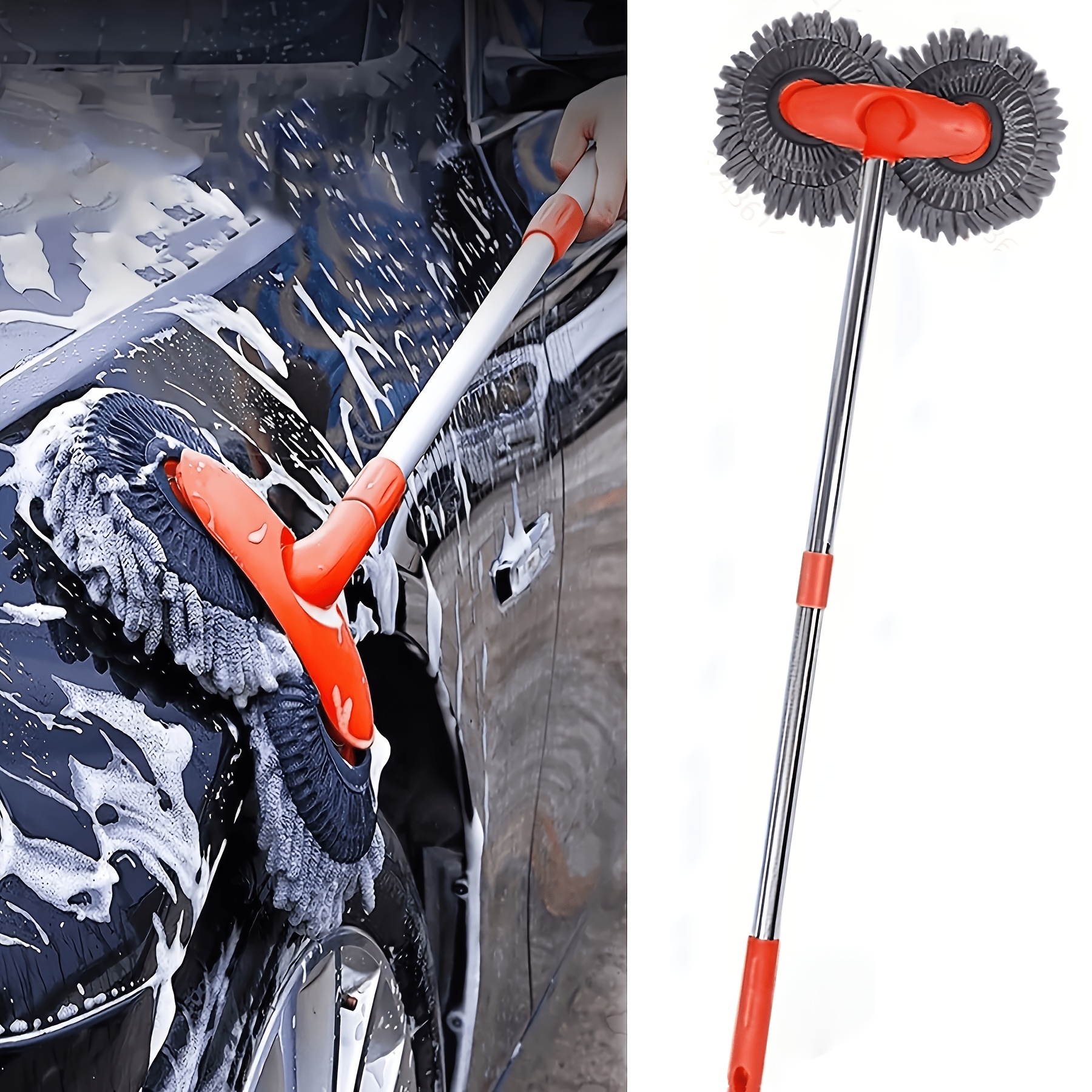 TEMU Individual : 1pc Set (mop Head)/2pcs Set (mop Head And Handle) Car Cleaning Mop, Suitable For Cleaning Cars/trucks/motorhomes/sedans. Compatible