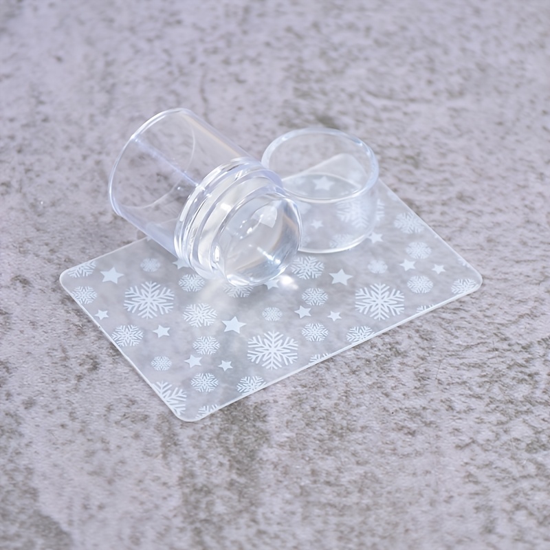 TEMU 1 X Mini Sello de Silicona de Cabeza Única para de Uñas, 1 X Herramienta de Estampado con Placa de Acero y Rascador para de Uñas