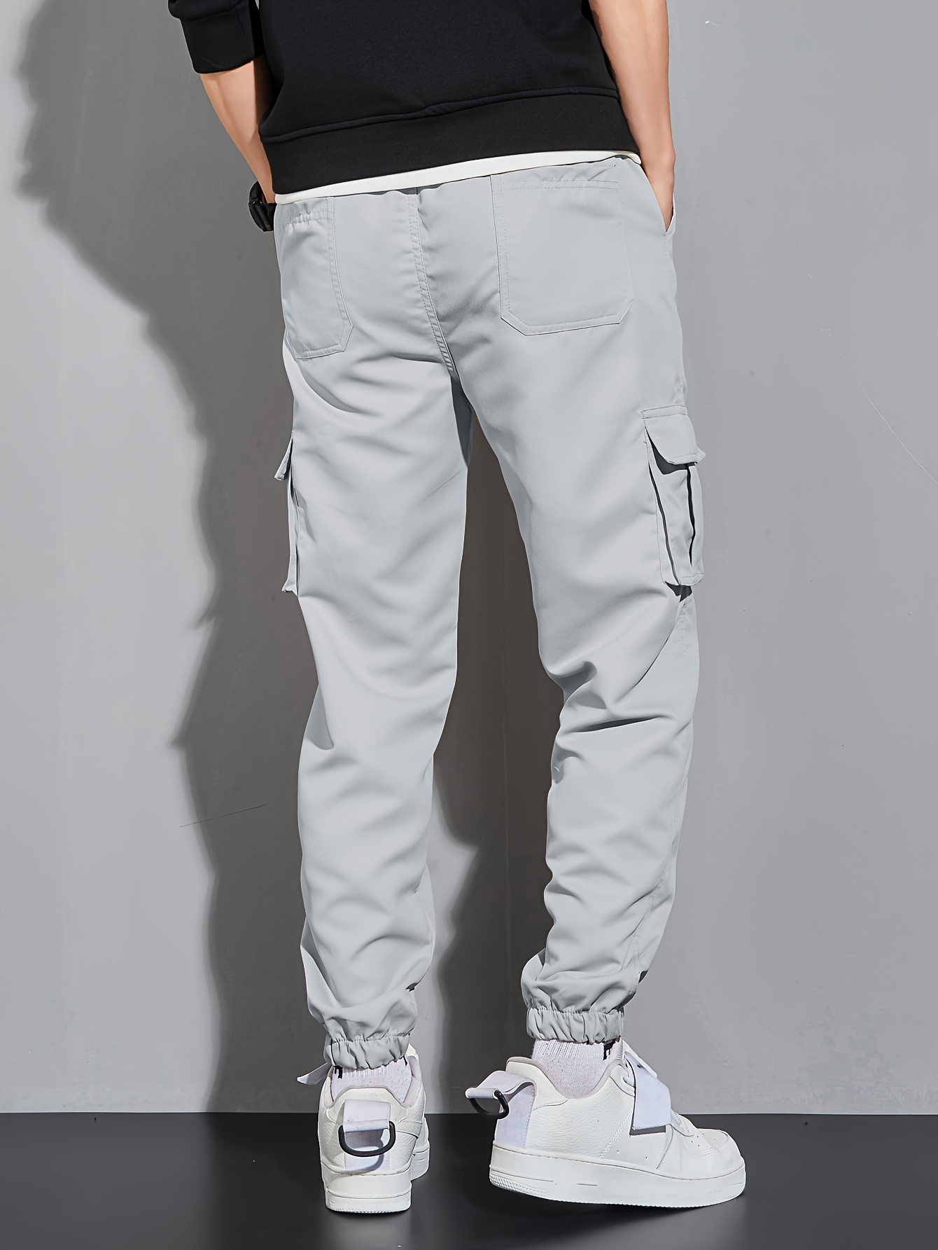 まとめ買いでお得 flap multi men's pants, cargo trendy pocket casual trousers, Clothing