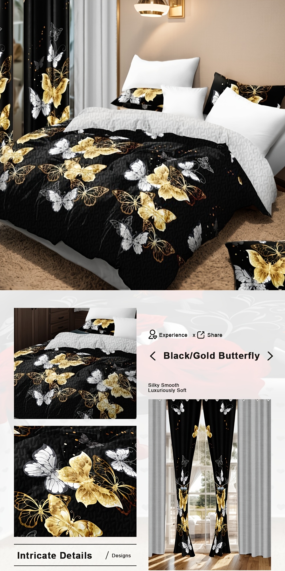 juego cortinas cama táctiles gruesas 9 piezas en bolsa juego - Temu, image size:800x1600