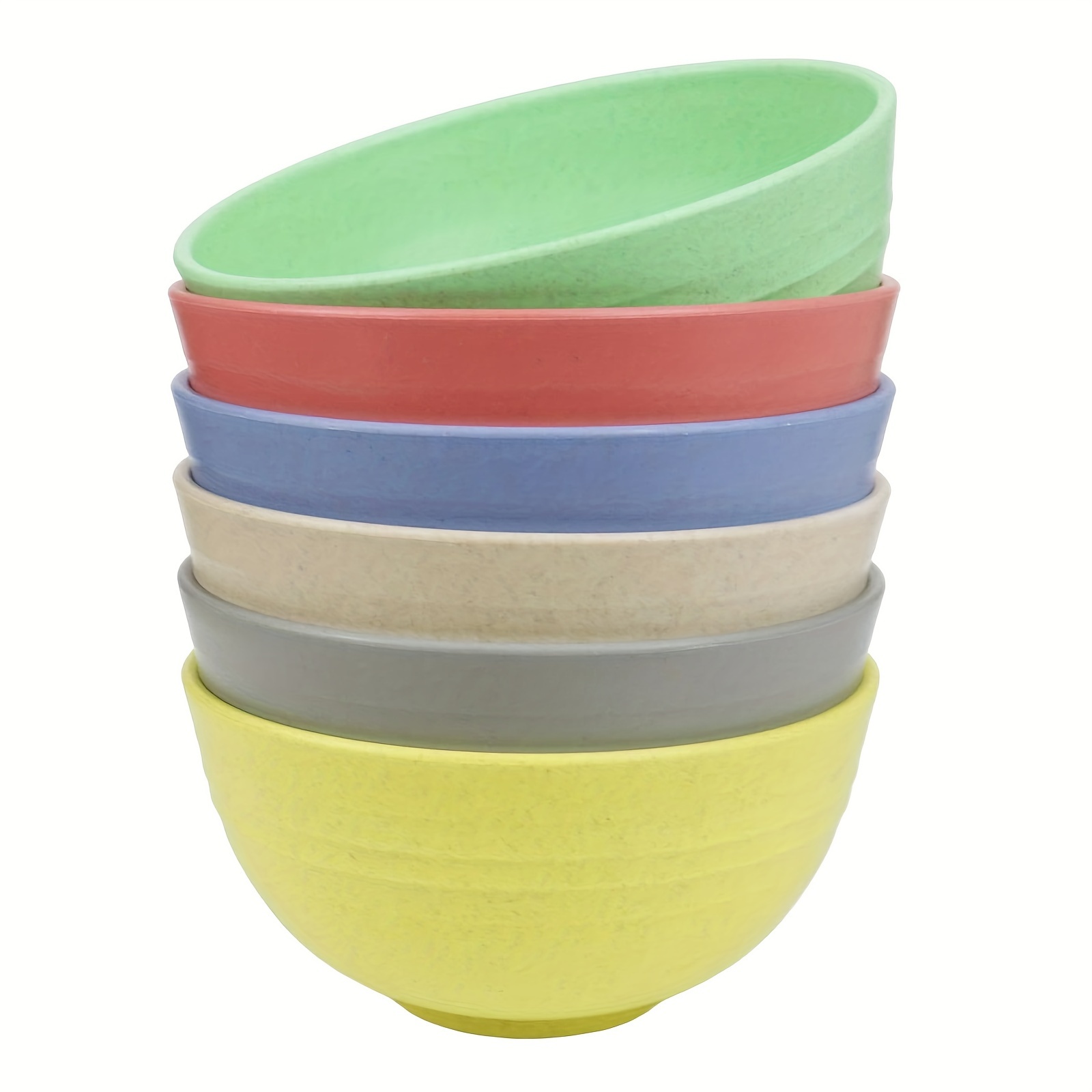 

6pcs Bowls Lightweight & Unbreakable Bowls Wheat Straw Cereal Bowls - Noodle Fruit Soup Bowl Rice Bowls Dishwasher Microwave Safe, Non-toxin, Bpa Free And Healthy Greenandlife 24oz/700ml