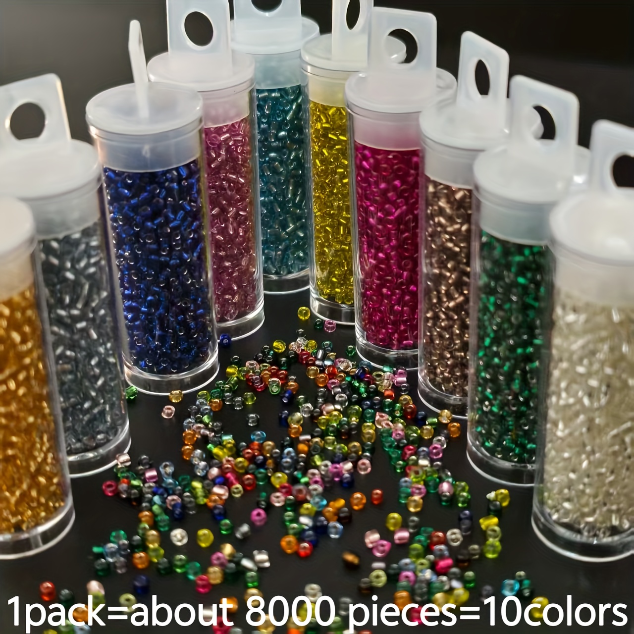 TEMU 8000pcs Of 10-color Set, 2mm Czech Glass Beads In Bohemian Style - Supplies For Jewelry And Accessory Making