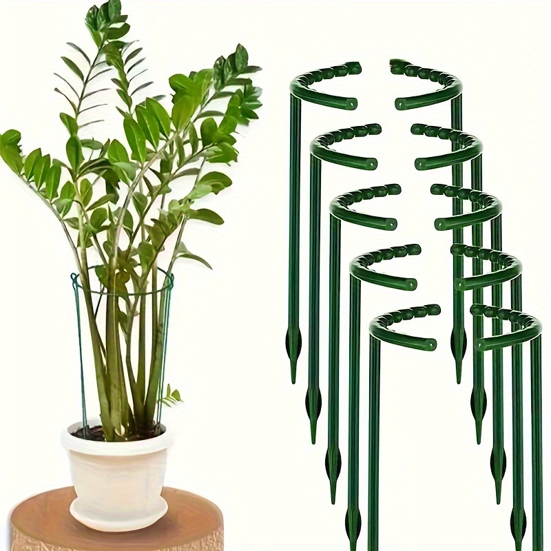 

Green Plastic Plant Support Stakes - Semi- Climbing Frame For Indoor Flowers, & Garden Decor, Climbing Plant Support