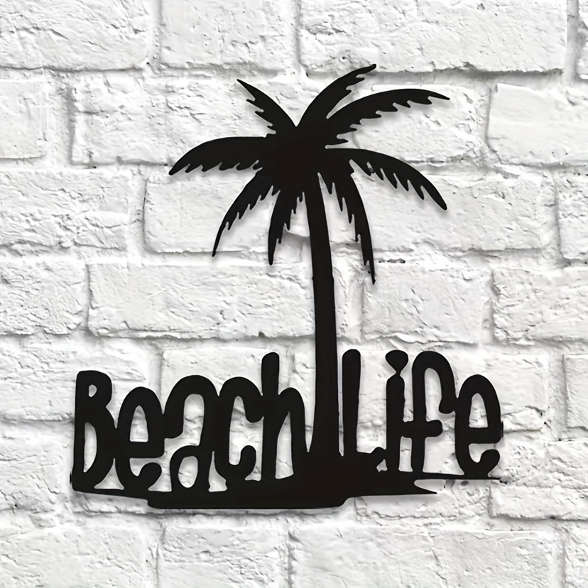 Beach Life Palm Tree Metal Wall Art Home Decor Beach Theme - Temu