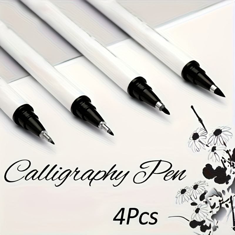 4pcs/box, Supplies Waterproof Soft Pens For Calligraphy Exercises And Special , Large, Medium And Small Exquisite Double-pointed Pens