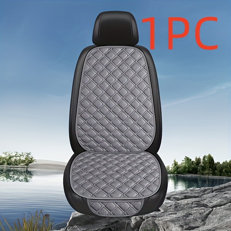 Linen Embroidered Textured Car Seat Cushion, Summer Cool And Breathable, Car Seat Cover Universal Non-slip Front Seat Protective Cushion Car Seat Protective Cushion