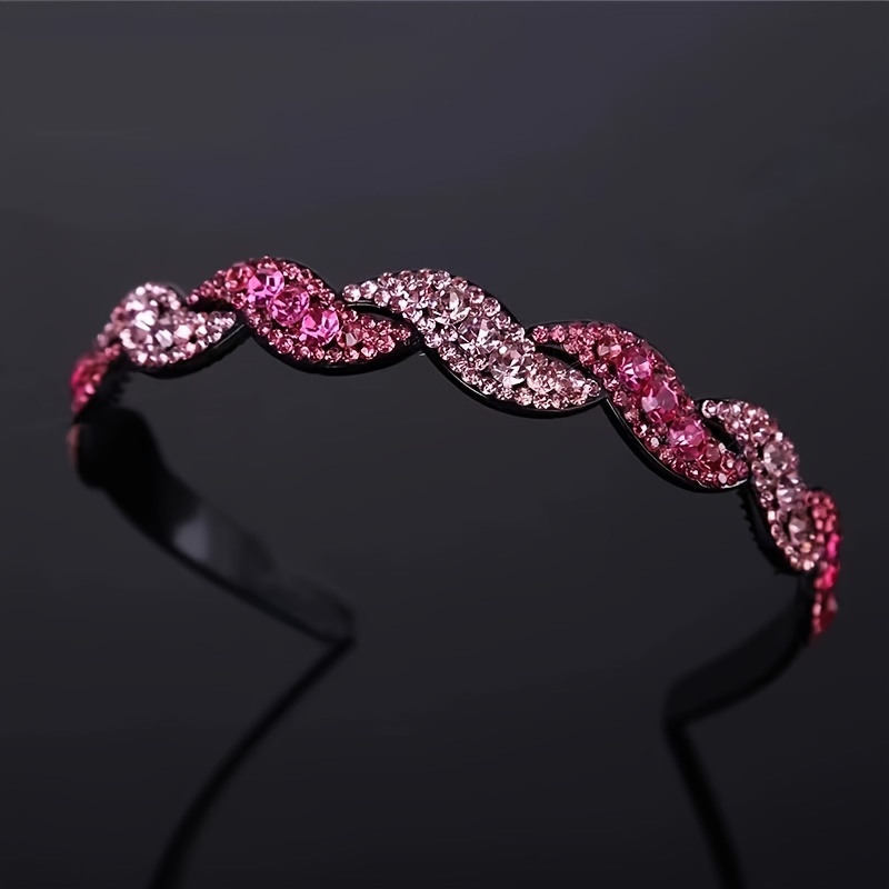 TEMU 1ps High-end Hair Additions Hair Clip Headband Luxury Wide Edge Easy Rhinestones All Elegant Headband Pressure Scrunchie Teenage Women