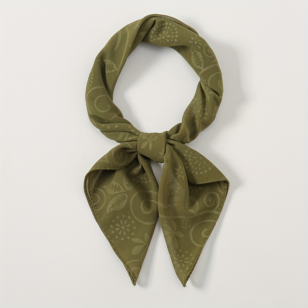TEMU Solid Color Chiffon Sun Embossed Square Scarf Headscarf Square Scarf Chiffon Printed Headscarf 50*50cm