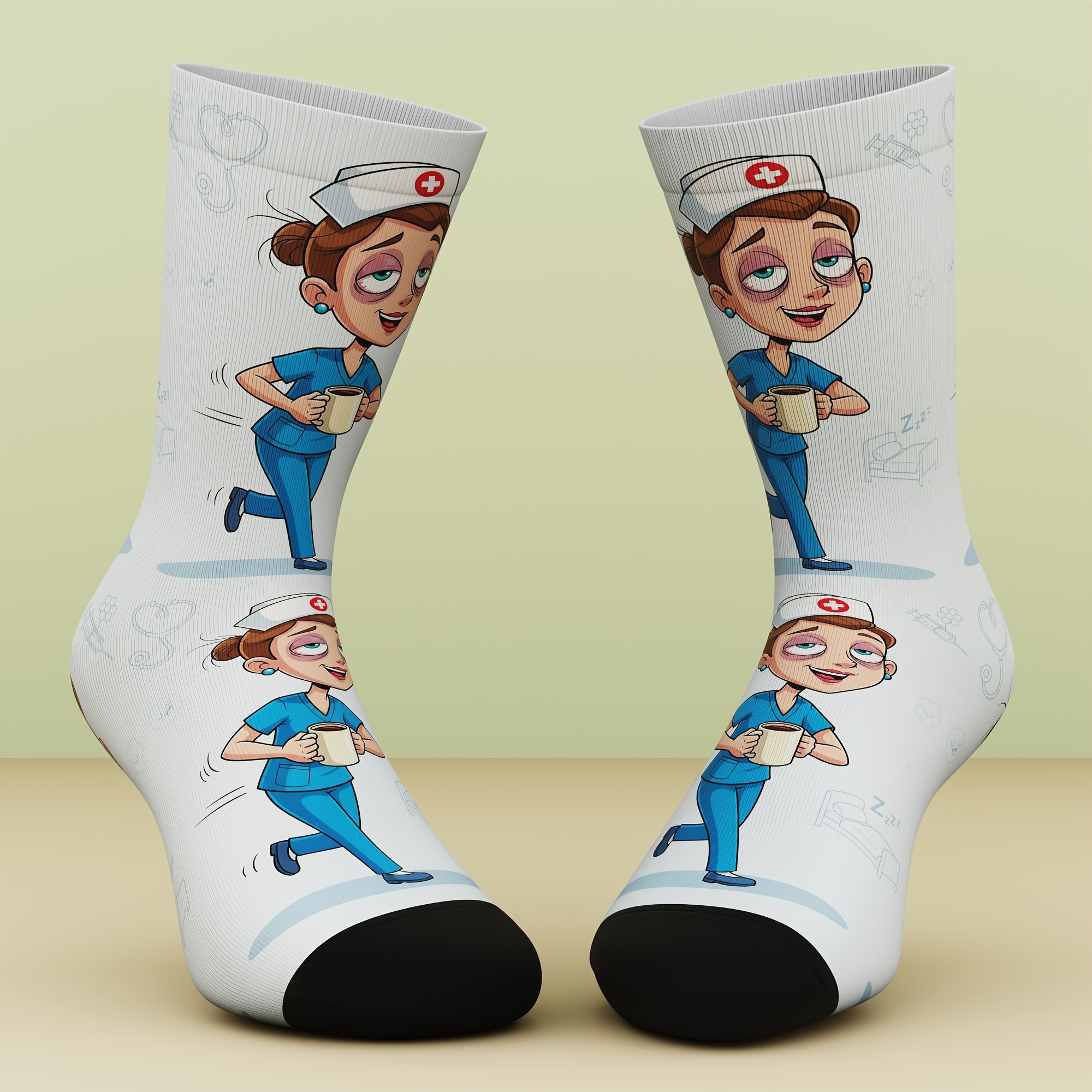 E-shop 1 Paar Unisex-Socken, medizinisches Thema, lustiges Krankenschwester-Muster, , bequem atmungsaktiv, geeignet für Outdoor-Sport, alle