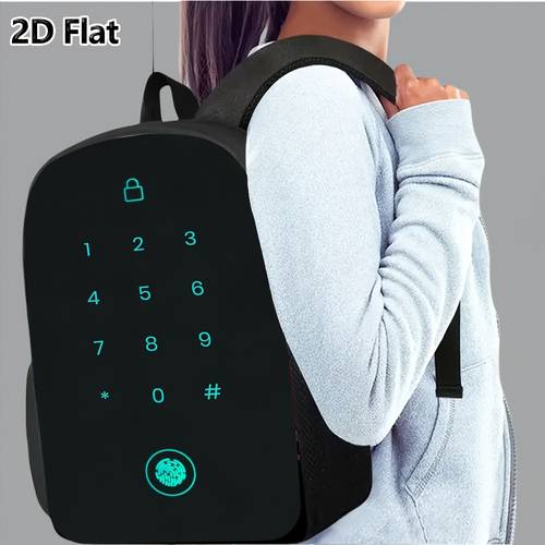 juego de 3 piezas con estampado 2d de de : mochila, estuche para lápices y bolso de para uso en viajes