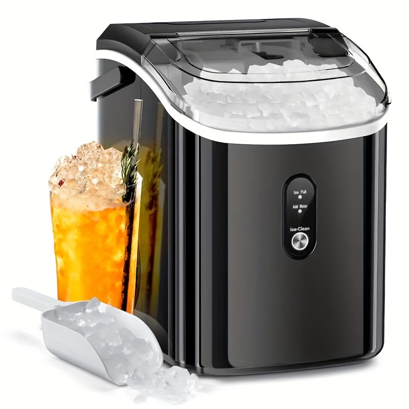 

Ice Maker Countertop, Pebble Machine With Self-cleaning, 35lbs/24hrs, Pellet Maker With Ice Basket/ice /ice Bag For Home/office/bar/party, Black