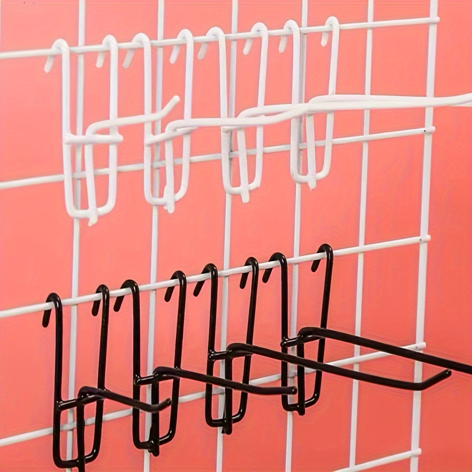 

10pcs Easy-install Polished Metal Hooks For Supermarket Shelves & Wall Storage - Versatile Hanging Organizer, Utility Hooks