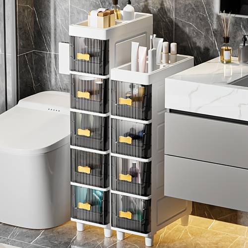 bathroom storage cabinet with drawers durable pp multifunctional organizer multi layer storage unit for bathroom kitchen toilet paper personal care supplies small space friendly