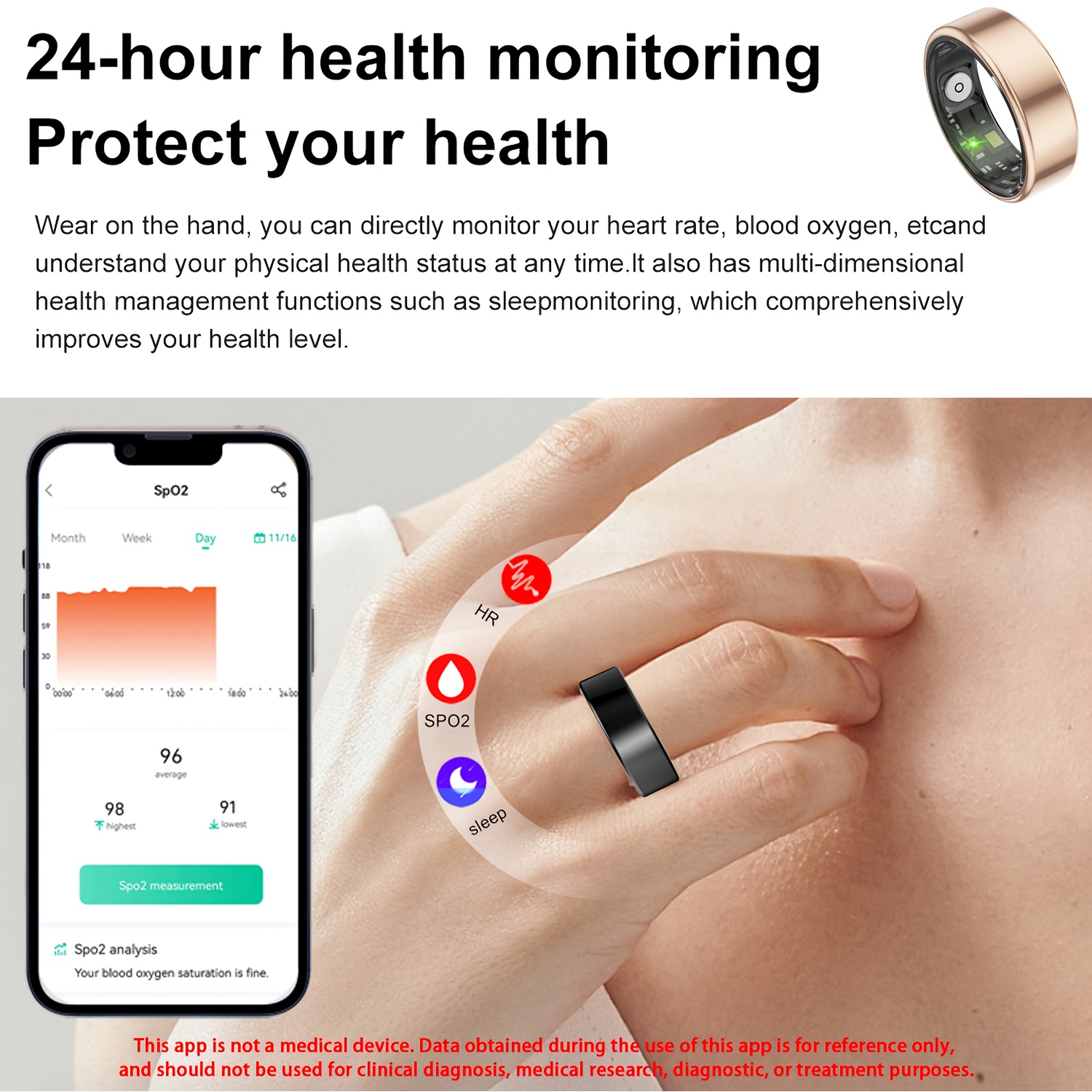 2026   smart rings for men women health monitoring ring fitness   with sport mode pedometer   calorie   ip68 fitness ring     ring for   for iphone gifts for him her Product details 3