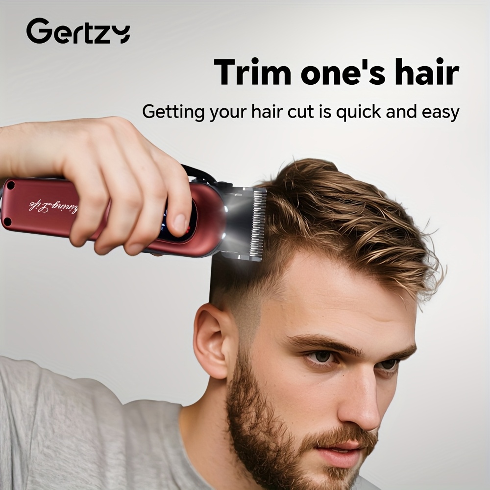 [Cadeau de fête idéal] 2 pièces Kit professionnel de coupe pour barbe et cheveux pour hommes - Tondeuse avec écran LED, kit de coupe de précision, rechargeable par USB, adapté aux familles, équipé de plusieurs peignes limiteurs, réglage 5 vitesses, kit de beauté pour hommes, cadeau de fête idéal