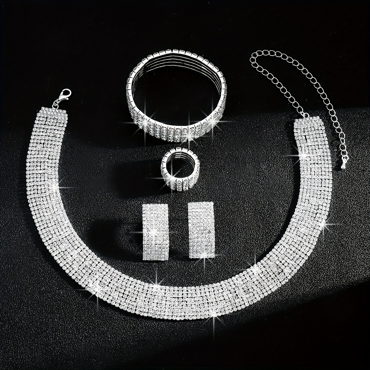 Middle Eastern Sparkling Rhinestone Necklace Set