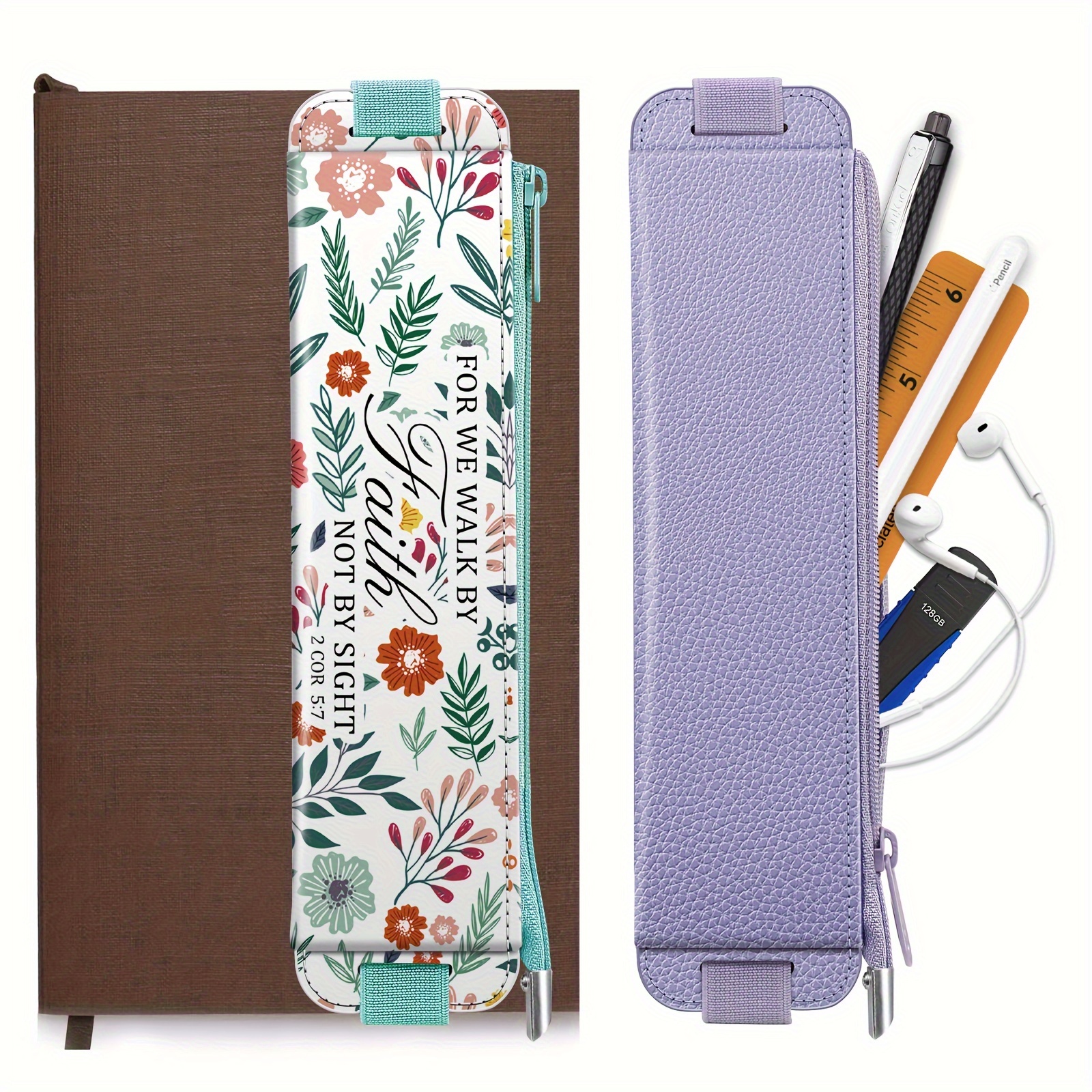 elastic band pen holders leather nylon adjustable pen Temu