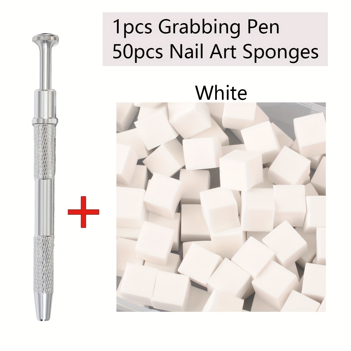 50pcs Mini Sponge Blocks With 1pc Gripper, Manicure Nail Painting Gel Ombre Coloring Sponge Gradient Nail Gel Polish Tools