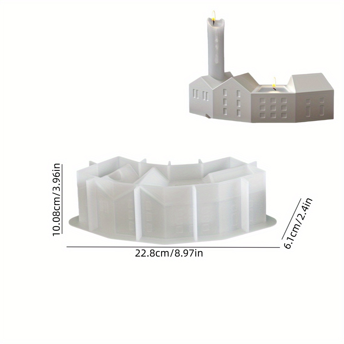 Image of Compatible For All-resin/clay/plaster Mold - Diy Christmas House Molds With Irregular Cottage Shape, Reusable Silicone For Candle Holders, Cozy Mini Homes, Rustic Craft (clay/plaster/resin)