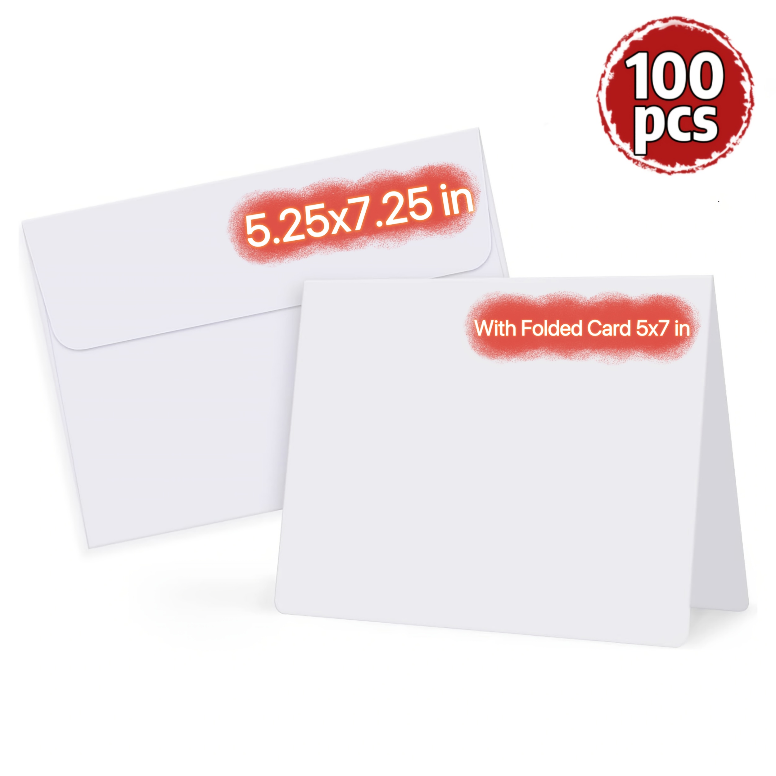 

Eupako Blank Cards With A7 Envelopes Pack, 5x7 Heavyweight Folded Cardstock And 5.25x7.25 Envelopes Self Seal For Greeting Cards, Invitations, Wedding, Baby Shower, Birthday, All Diy, Print Custom