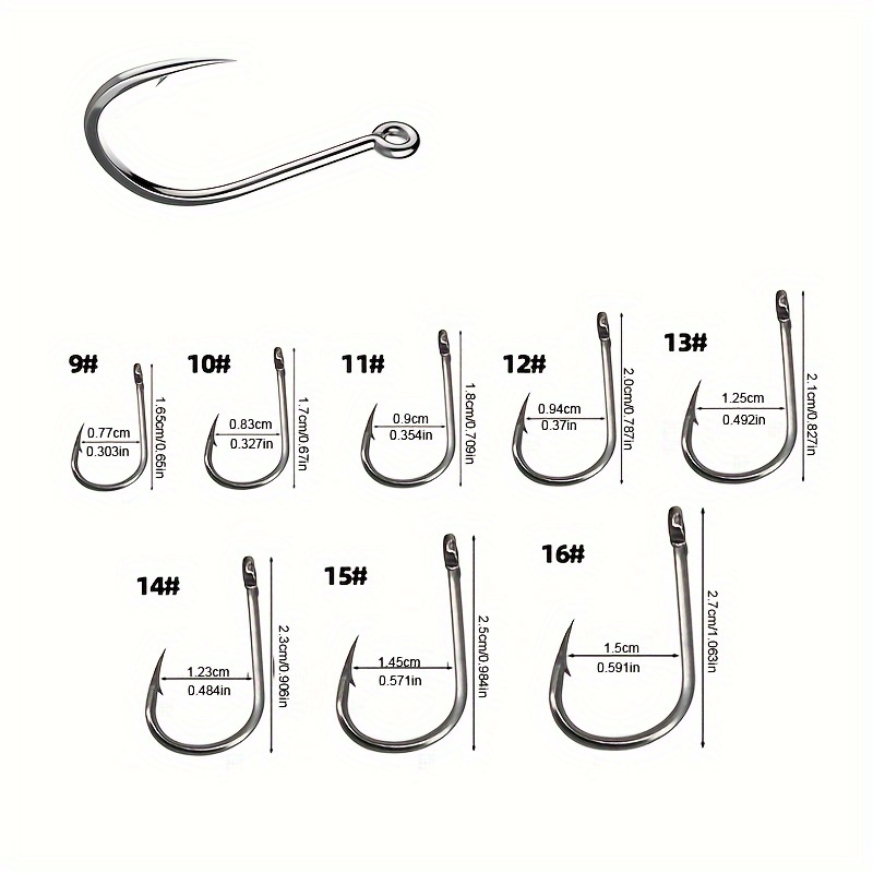 400pcs/800pcs Barbed Fishing Hook With Eye, 9-16# Fishing Hook Set For  Freshwater Saltwater