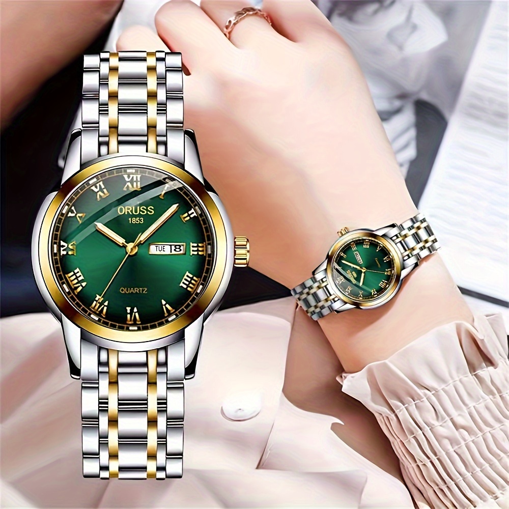 Trendy, Versatile, Fashionable, Chic Women's Watches, Retro, High-end, Foreign, Individual, Accurate, Double Date, Beautiful Women's Watches
