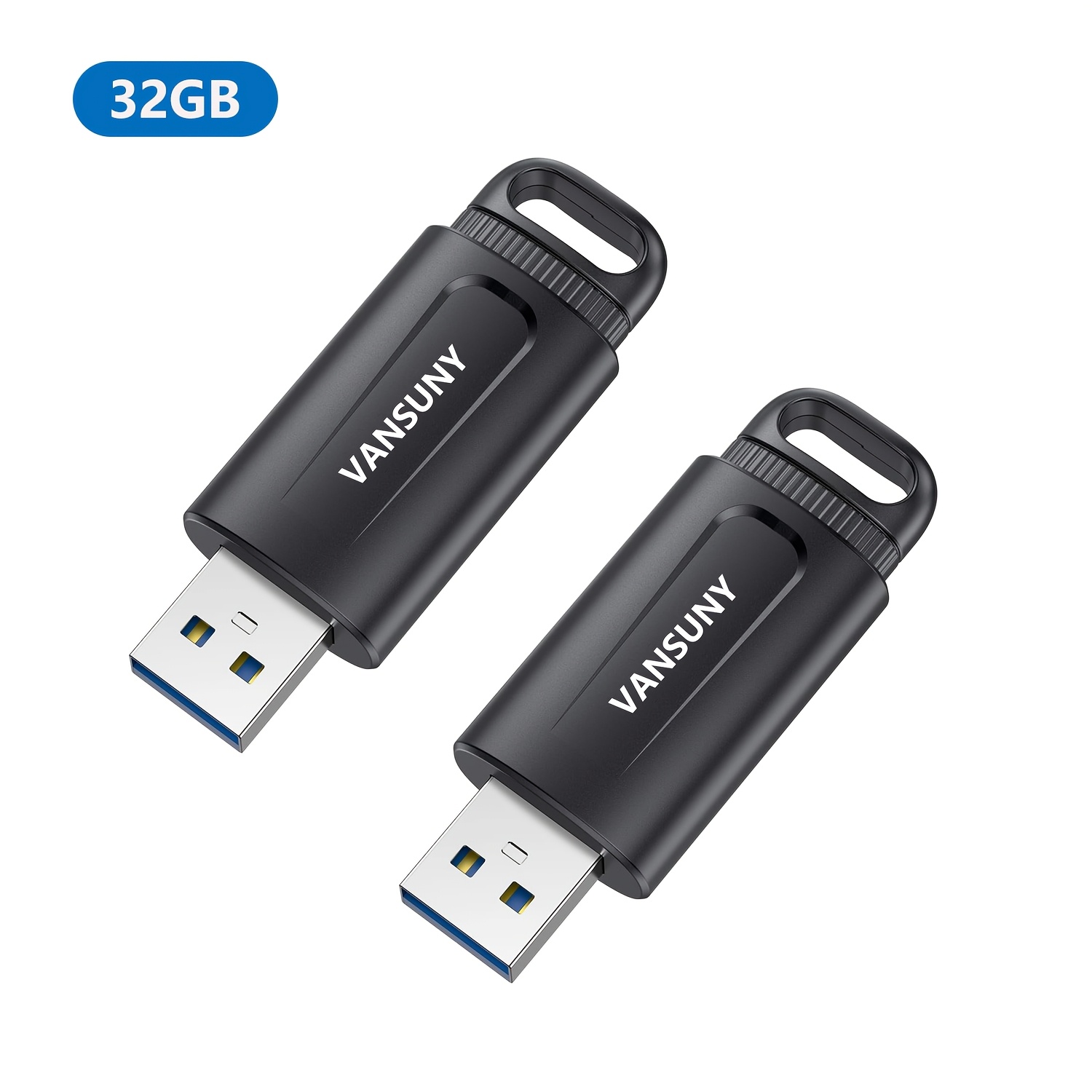 Vansuny 2pack 128gb 64gb 32gb Usb Flash Drive, Usb 3.0 , Usb , Expandable Jump Drive With Led Indicator Light, Slider Design, Portable Keychain Jump Drive, Suitable For