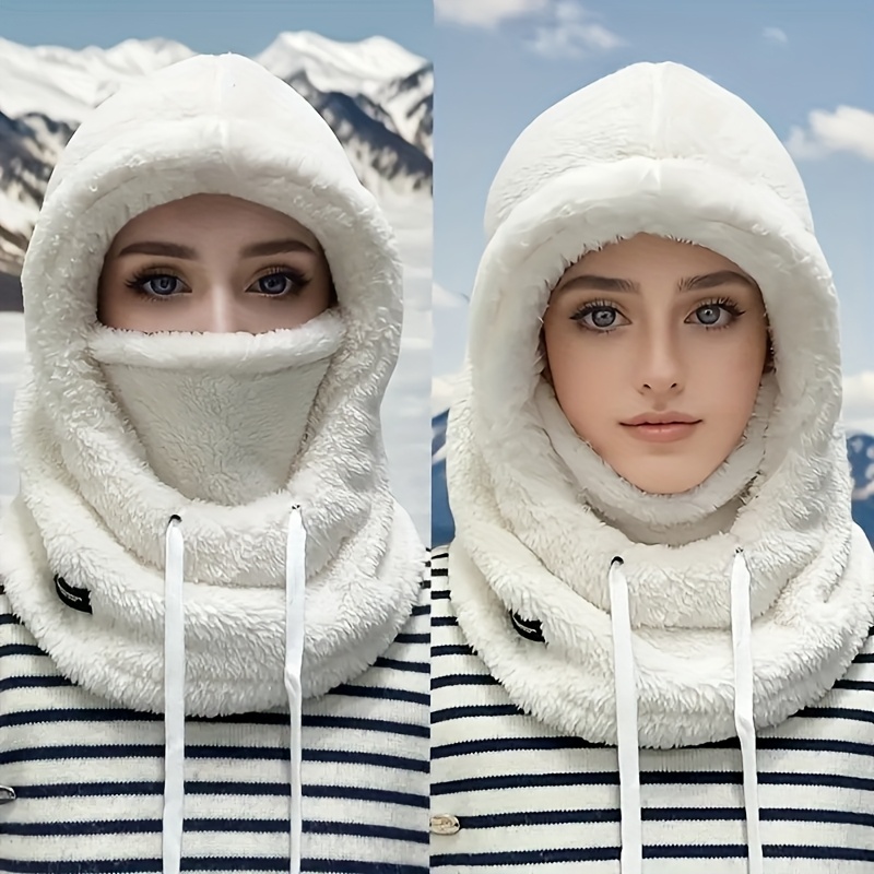 

Women's Winter Thermal Fleece-lined Hat - Windproof Ear Protection And Warm Neck Mask