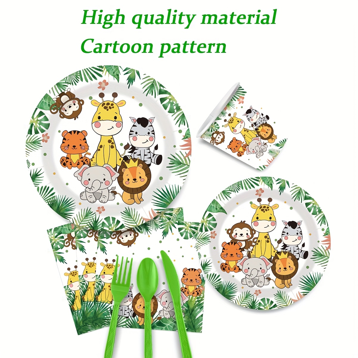 20 Serviettes En Papier Thème Jungle Pour Anniversaire Jungle