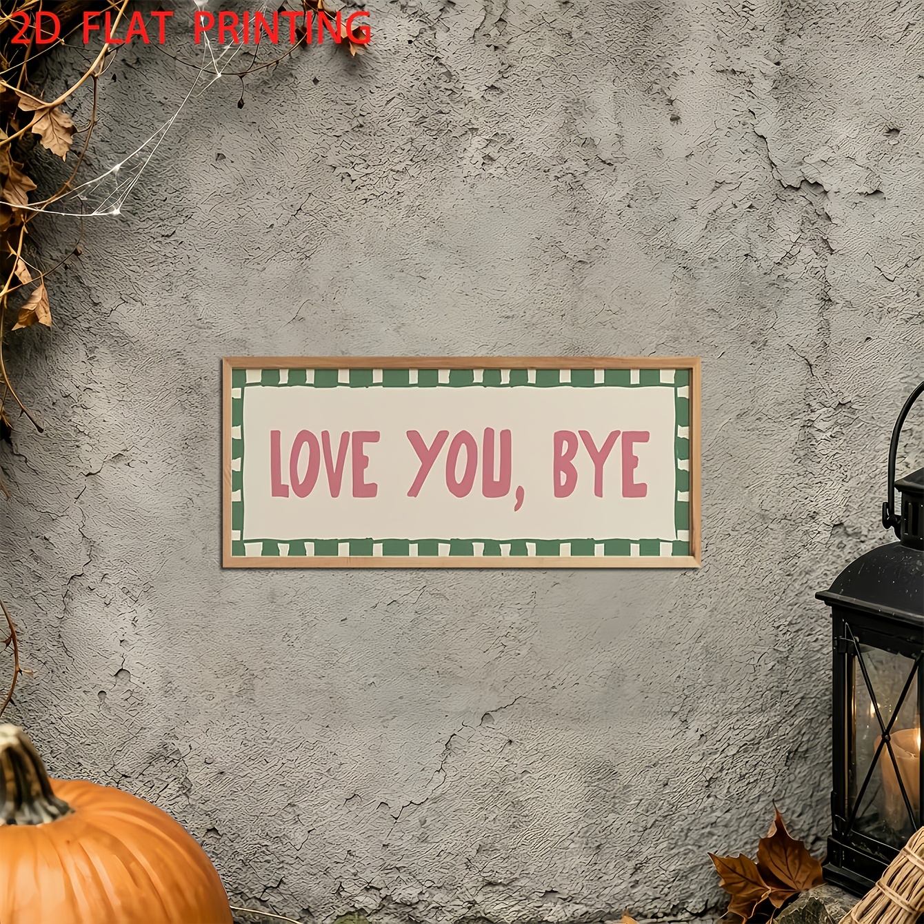 TEMU 2d Flat, 2d Flat - Decorative Sign & Plaque - 1pc Wooden Vintage, Printed With "love You Goodbye", Suitable For Doors, Horizontal , , Bedrooms,