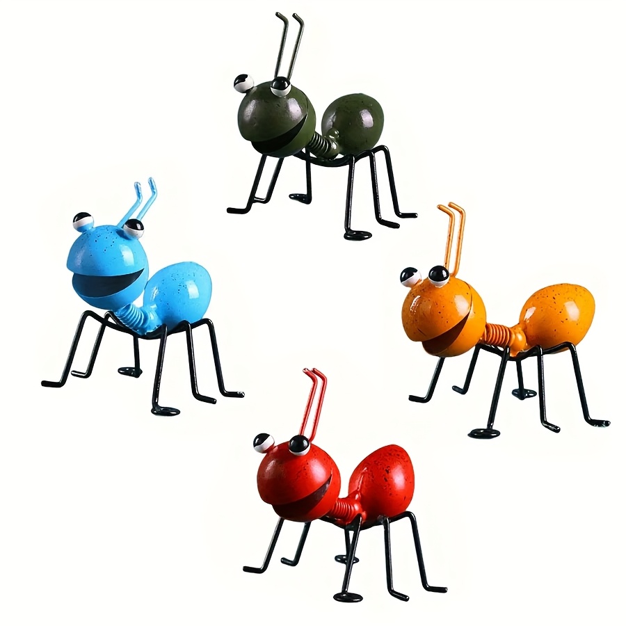 

4pcs Metal Ant Statues, Insect Small Sculptures, Suitable For Indoor And Outdoor, Home Garden Sculptures, Living Room Decoration, Decoration, New Year Holiday Decoration Without Power Supply