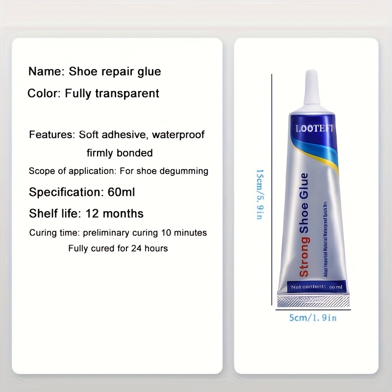 1pc 60ml Strong Shoe Repair Glue - Transparent Flexible Adhesive for Plastic Materials, Quick-Drying Shoe Fix Solution in Tube, Shoe Glue