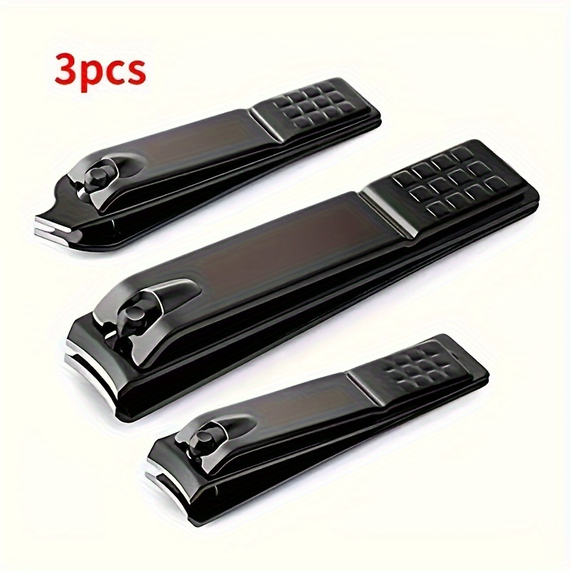 

3-piece Modern Fingernail Clipper Set With Concave Stainless Steel Blades, Unscented - Ideal For Precision Nail Trimming