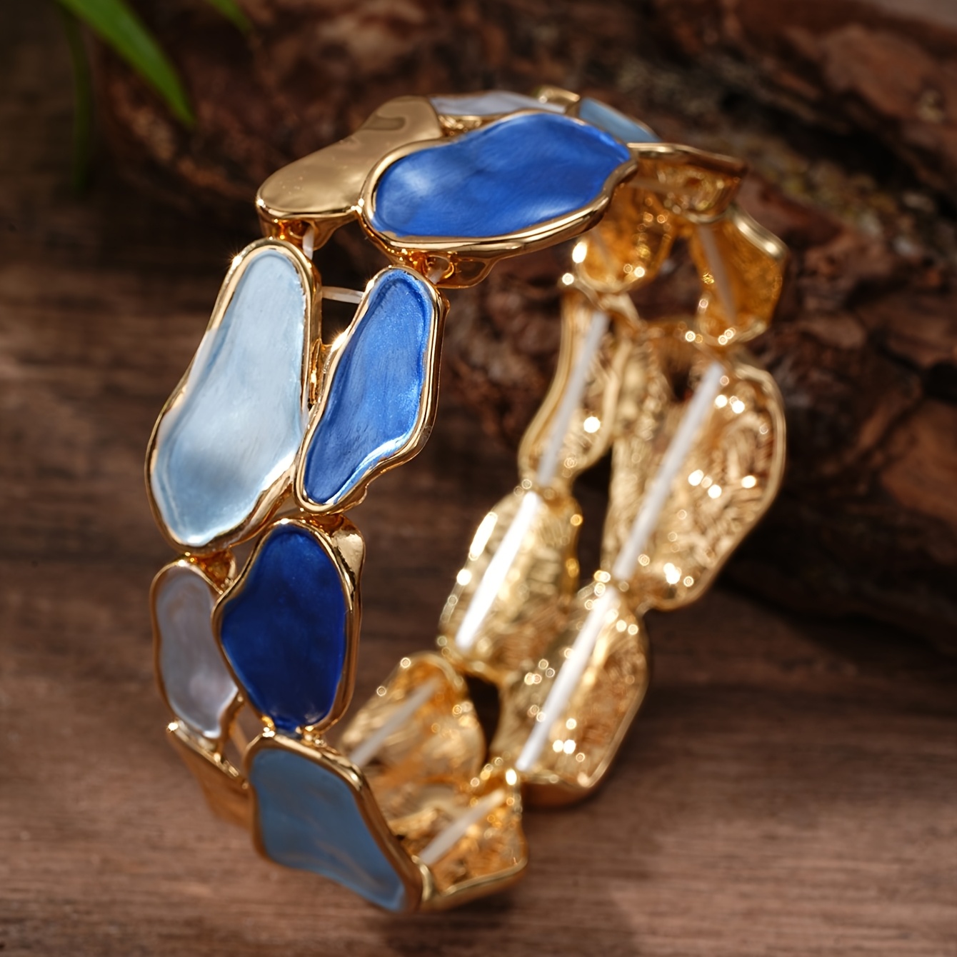 Women's Golden Boho Geometric Enamel Bracelet