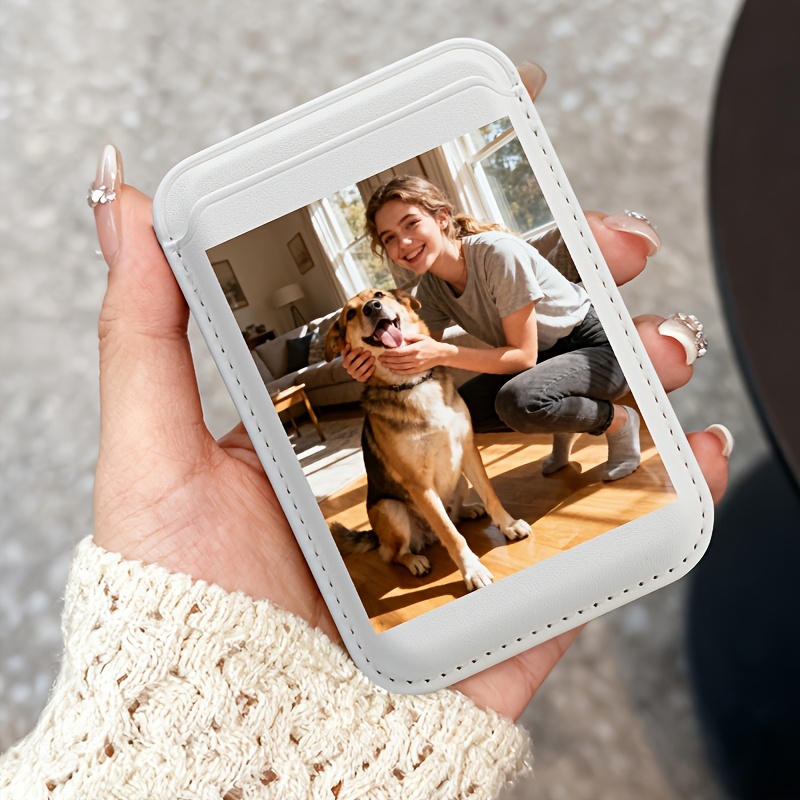 TEMU Custom Photo Magnetic Phone Card Holder, A Simple, Elegant, And Personalized Mini Card Holder With Space For 3 Cards. This Magnetic Card Wallet