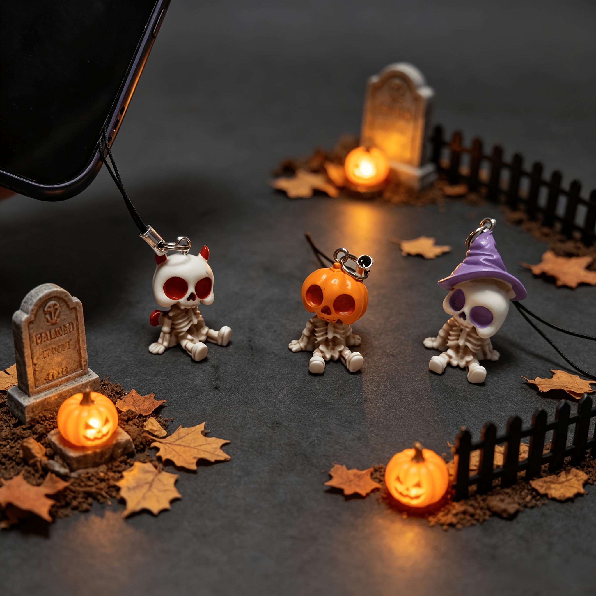 TEMU 3pcs Cute Pumpkin Resin Charms, Suitable For Phone Lanyards Decoration, Adorable Phone Additions, Soft And Cute Mobile Charms, Ideal Gift For
