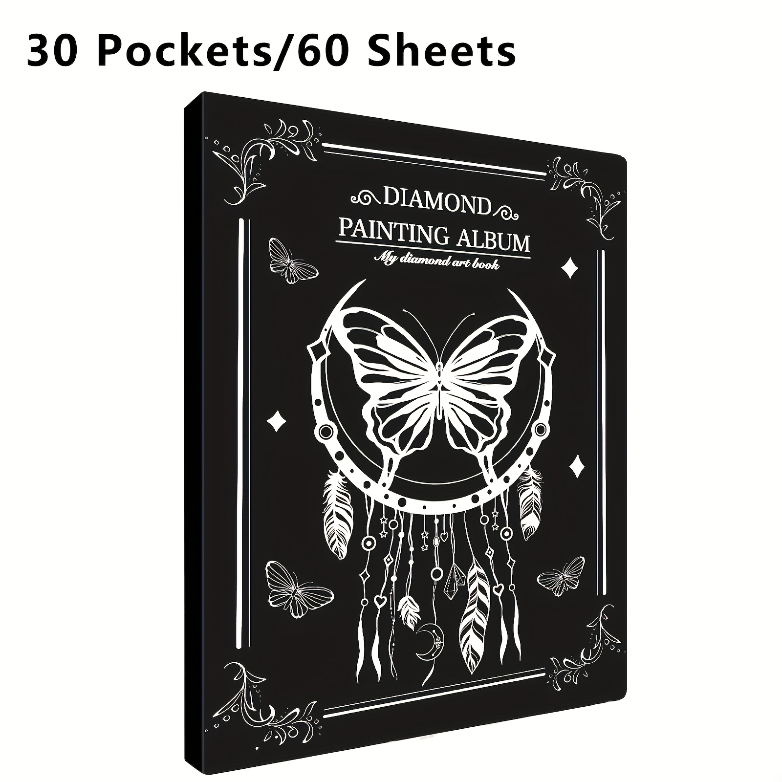 A3 Storage Book For Portfolio Folder, With 30 Pocket Protectors For Diamond Painting Additions, Scrapbooking Storage