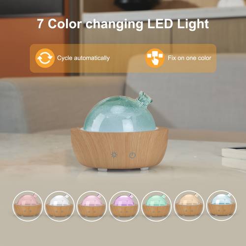 wood grain glass essential oil diffuser technology mute light adjustable aromatherapy machine automatic closing humidifier suitable for bedrooms living rooms offices