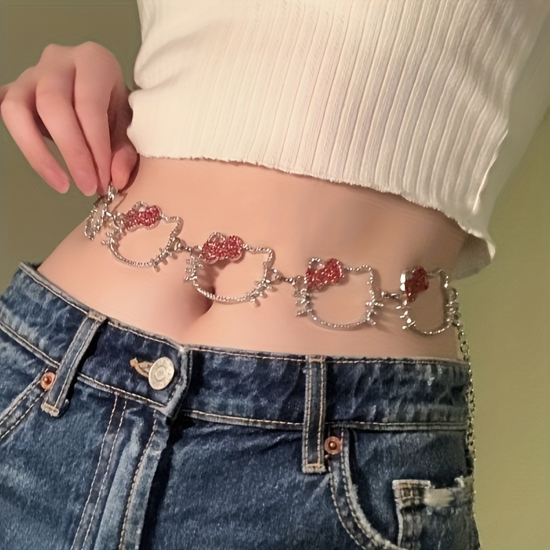 womens y2k retro sparkling belt chain kawaii anime - Temu  display picture 1