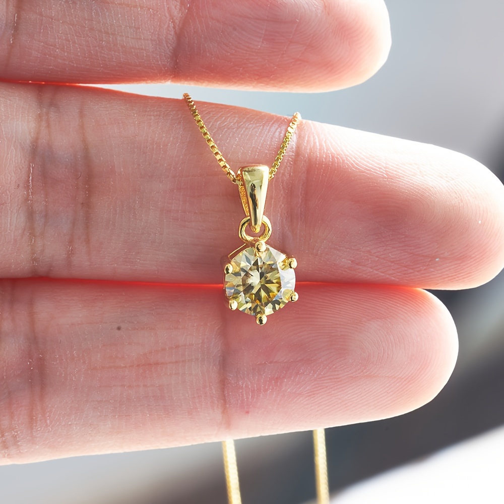 Women's 1CT Moissanite Pendant Necklace — Elegant Gift
