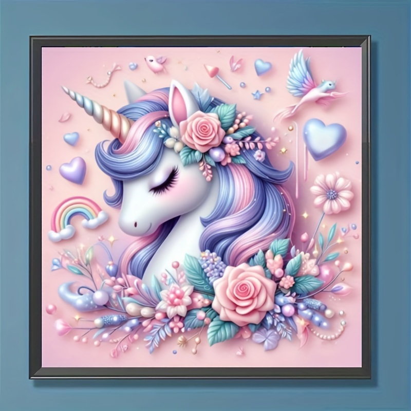 

Diamond Art Painting Kit - Pink Unicorn Full Diamond Mosaic 5d Diy Cross Stitch Kit Diamond Art Bedroom Living Room Home Decor