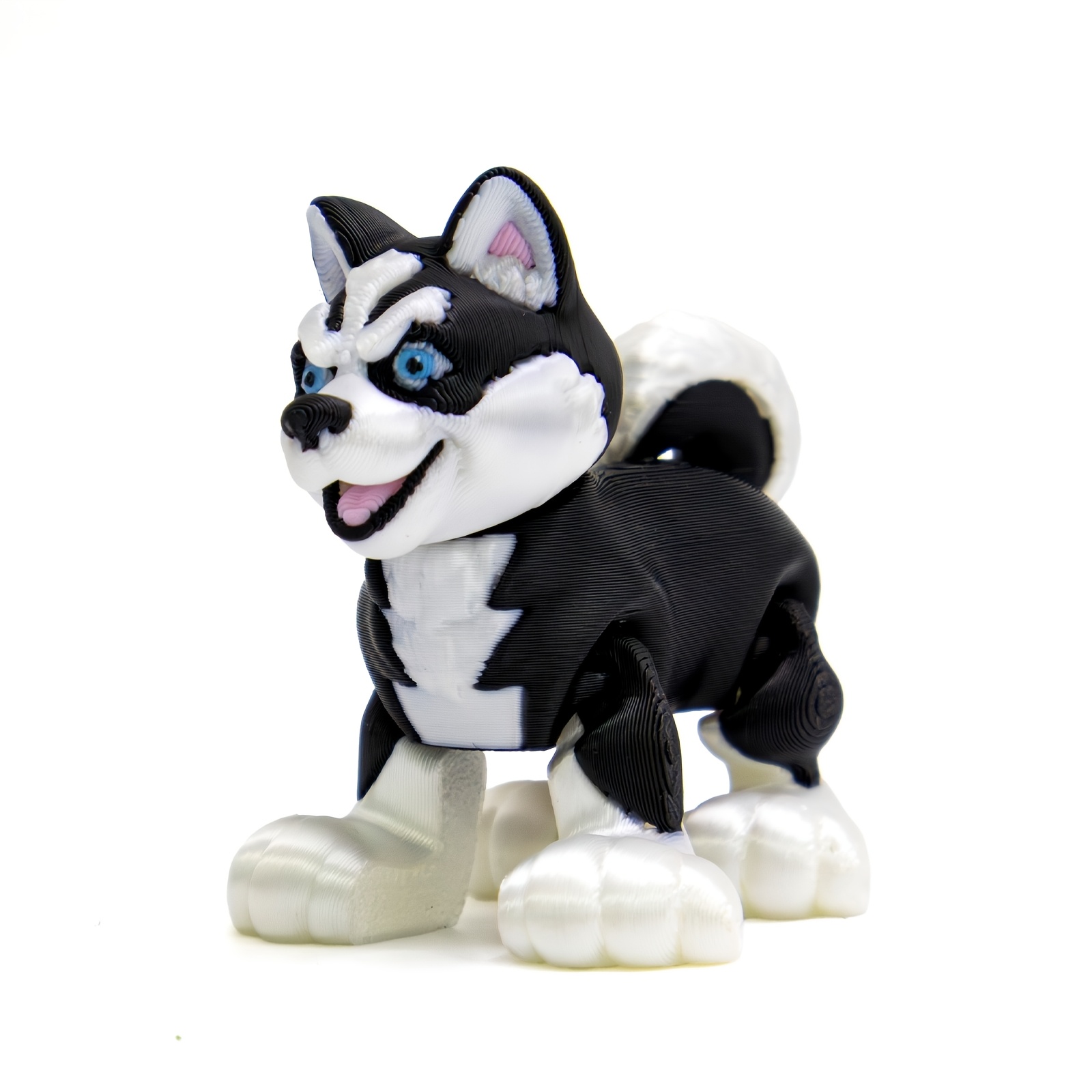TEMU Husky articulado impreso en 3D - Estatua flexible de husky con poses ajustables, para adultos, juguete de cachorro realista para juegos , regalo