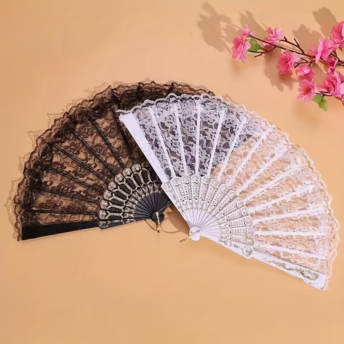 

Vintage Chinese Folding Fan With Tassels - Hanfu & Cheongsam Accessories