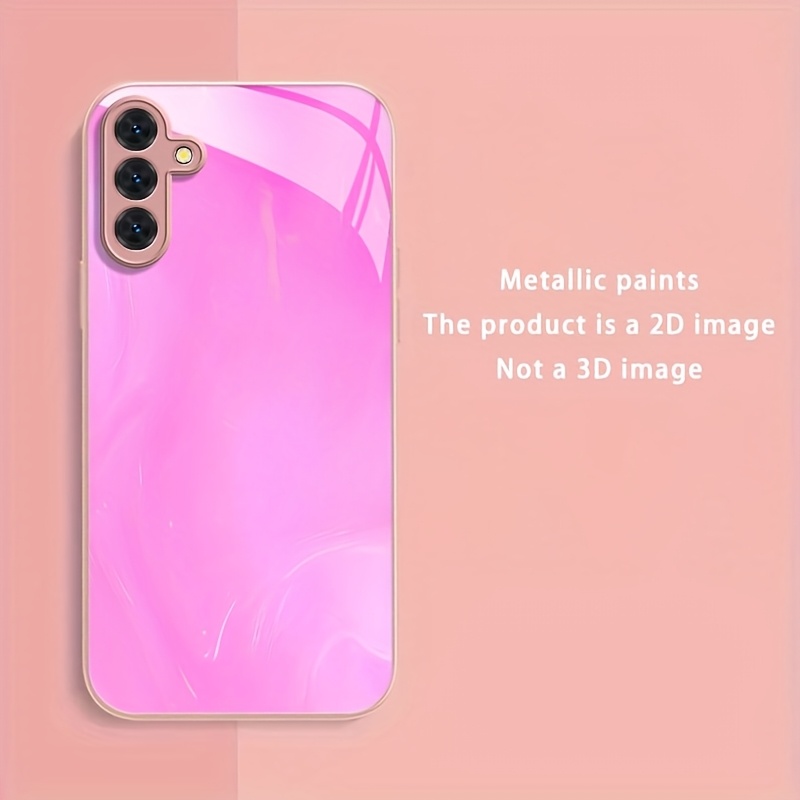 TEMU Metallic Paint Tempered Glass Phone Case Suitable For Galaxy A14 A24 4g A04 A04s A05 A05s A06 A13 A15 A16 A22 A23 A24 A25 A32 A33 A34 A35 A52