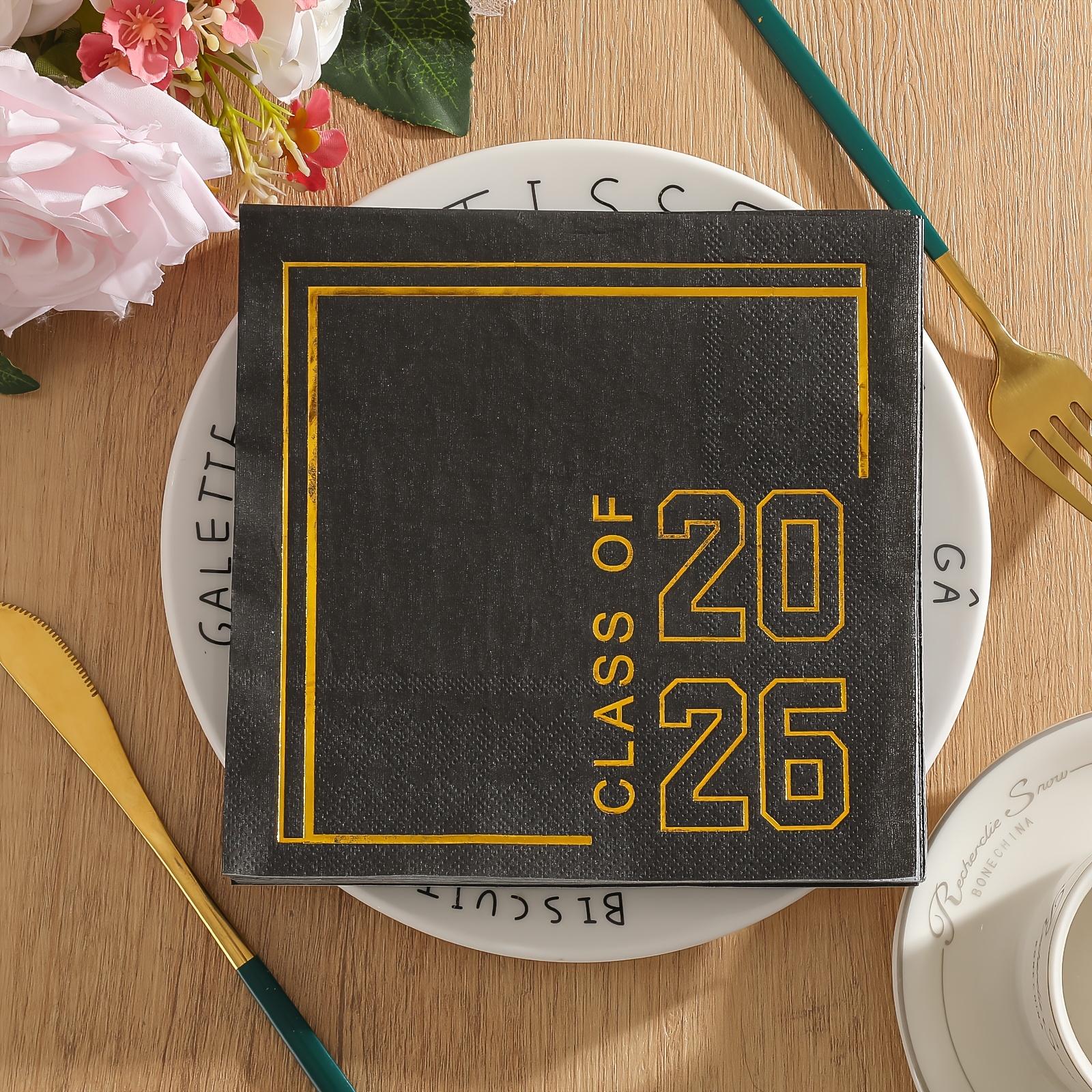 TEMU 10pcs/20pcs 2026 New Graduation Season Napkins, 13x13 Inches - Wedding Birthday Garden Party Decorative Tissues For Restaurant, Kitchen, Coffee