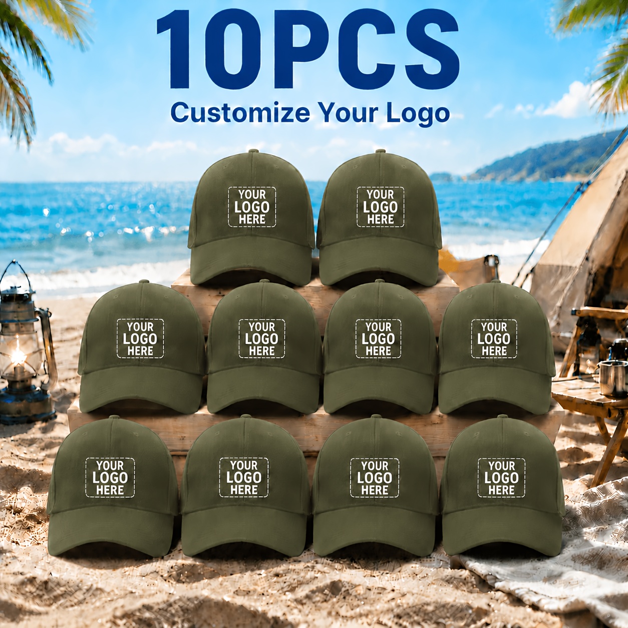 10pcs Custom Printed Adjustable Baseball Caps for Personalization