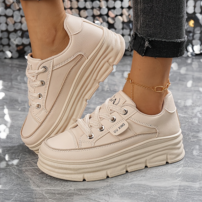 Auoe Women's Casual Athletic Shoes with Thick Sole
