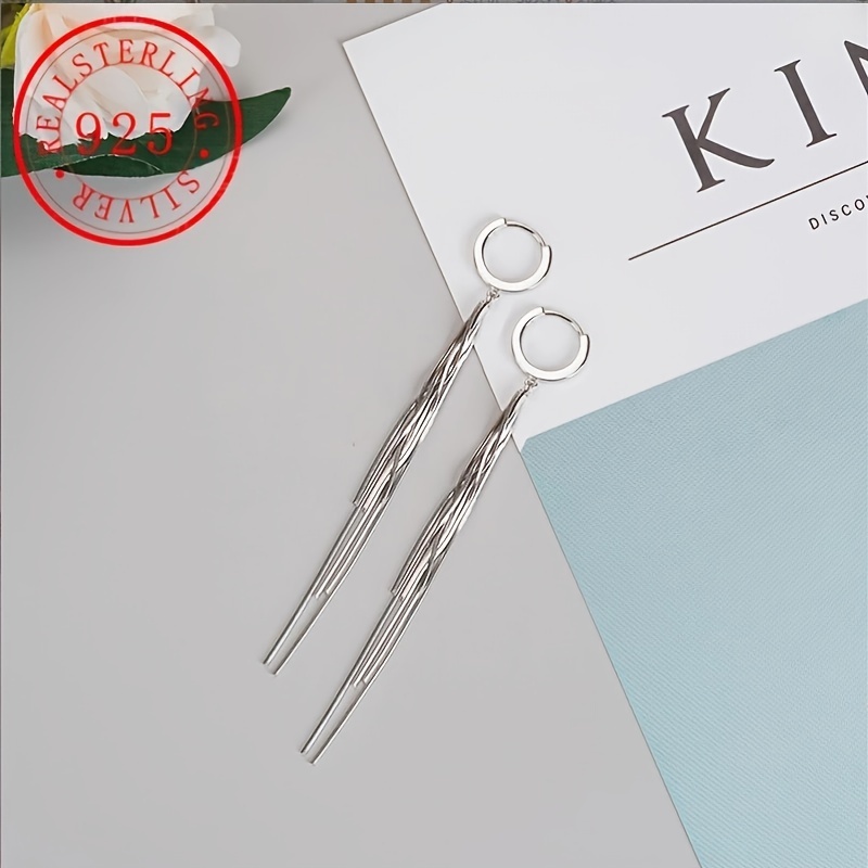 925 sterling silver tassel earrings long snake bone chain dangle earrings for women luxurious holiday gift october birthstone 4g 0 1  tassel drop earrings for   details 7